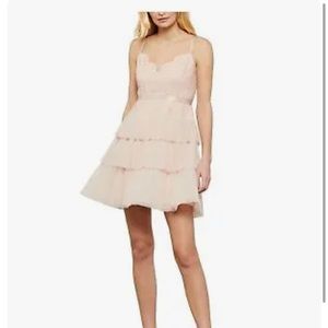 BCBG MAXAZRIA Womens Pink Ribbon At Sleeveless Fit + Flare Dress 2